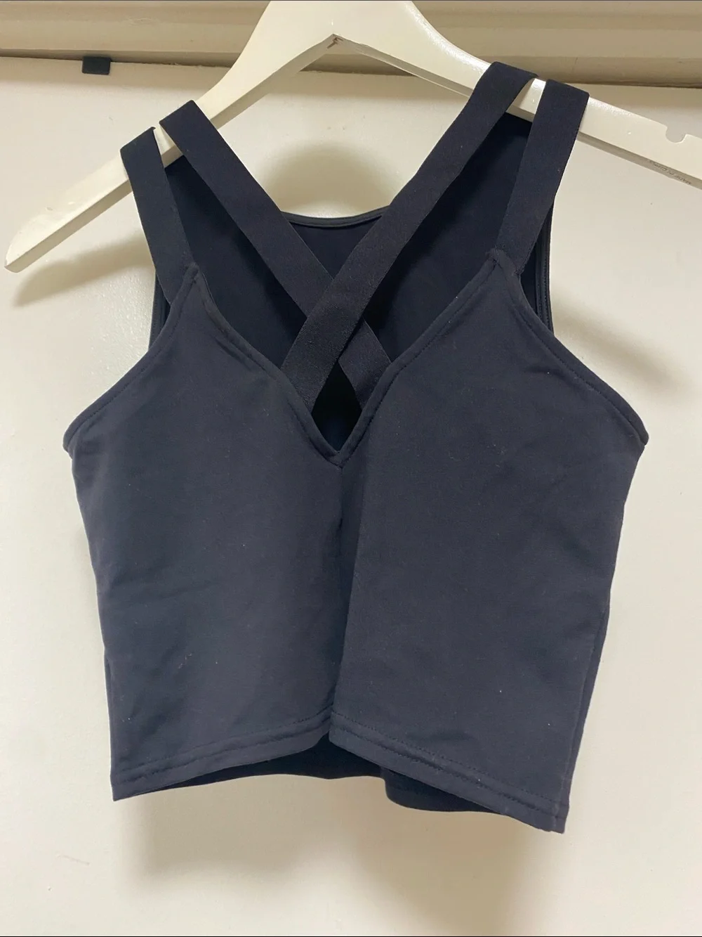 ALO Yoga Black Crop Tank Top with Subtle Logo